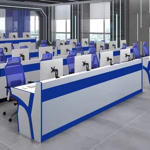 <span class=keywords><strong>Console</strong></span> de contrôle moderne et durable pour mobilier de <span class=keywords><strong>bureau</strong></span>, laquée blanche, pour salle de surveillance multi-écrans incurvée, poste de commande central - Product Image 1