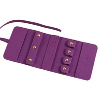 Microfibre 24*10cm Portable Multifonctionnel Petit Bijoux Rouleau Boucles D'oreilles, Bagues, Boucles D'oreilles, Colliers Sac De Rangement Pochette À Bijoux