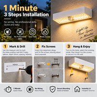 Applique murale solaire 6W 900 Lumens, lampe murale solaire extérieure pour porche, balcon, terrasse, décoration de jardin