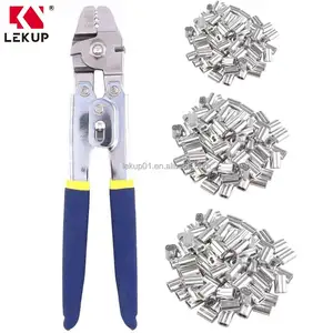 อลูมิเนียม Swaging Ferrules Crimper มือ Plier ลวดสายจีบชุดเครื่องมือเชือกลวดจีบ Swager Crimper สูงสุด 2.2 มม.