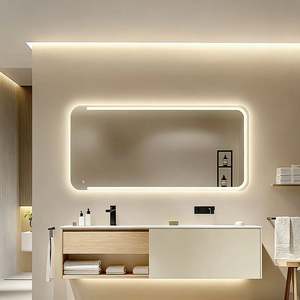 Meuble-lavabo de salle de bain d'hôtel moderne et minimaliste BALOM, double vasque, armoire en bois avec miroir intelligent, fabrication - Product Image 3