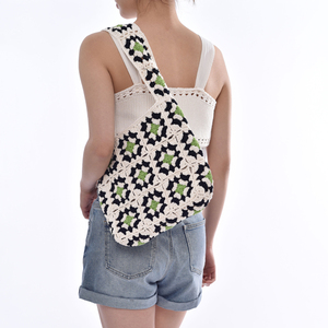 Bolso <span class=keywords><strong>de</strong></span> hombro para mujer, bolso tejido a mano, patrón <span class=keywords><strong>de</strong></span> <span class=keywords><strong>abuela</strong></span>, patchwork <span class=keywords><strong>de</strong></span> flores, bolsa <span class=keywords><strong>de</strong></span> almacenamiento, bolso <span class=keywords><strong>de</strong></span> compras sencillo e informal - Product Image 5