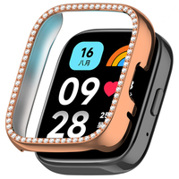 Étui de remplacement creux en PC incrusté de diamants HUANLONG avec fonction tactile haute sensibilité pour Redmi Watch 3 Lite 3 Active (plusieurs couleurs)
