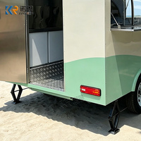 Food Truck Premium Professionnel, Cuisine Mobile en Acier Inoxydable, Chariot à Café Espresso et Pâtisserie