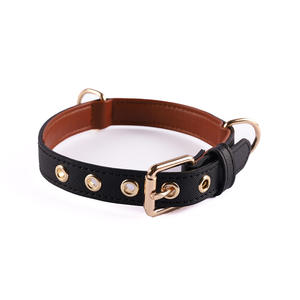 Collar de Perro de Cuero PU al por Mayor, Color Sólido, Ajustable, para Paseos Diarios, Collares para Perros Resistentes, Impermeables, Clásicos - Product Image 1