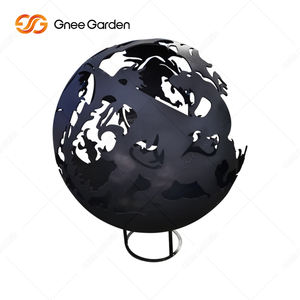 Jardín al aire libre dragón patrón oxidado Corten acero esfera fuego pozo bola redonda al aire libre Animal patrón fuego pozo - Product Image 6