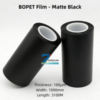 Película BOPET Negra Mate Delgada para Protección de Lentes y Aislamiento de Teclados de Teléfono - Alta Opacidad y Estabilidad Dimensional