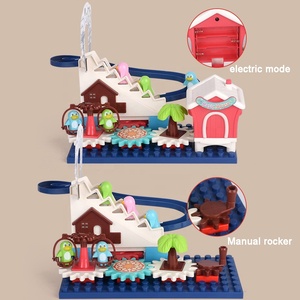 Bloc d'engrenage de bricolage électrique, jouets de course, blocs de construction, jouet éducatif du paradis pour enfant avec musique et lumière - Product Image 2