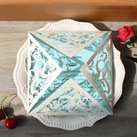 Invitation de mariage personnalisée découpée au laser, motif floral ajouré, quatre triangles avec carte d'insertion pour mariage, fiançailles, Quinceañera, événement
