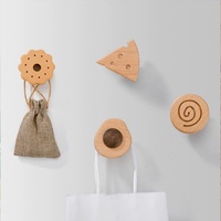 Crochet mural auto-adhésif en bois massif, nouveau, pour salle de bain, chambre à coucher, rangement de vêtements, porte-serviettes, clés, décoration, boutons de placard