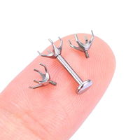 Piercing de nombril en titane ASTM F136 G23, 6 mm, courbé, avec sertissage à 4 griffes pour gemme, filetage externe M0.9, bijou corporel
