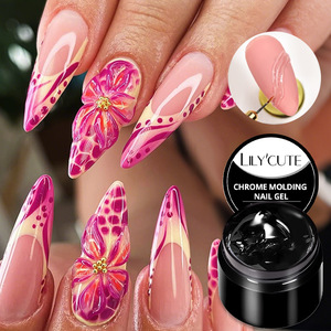 Gel de modelado semisólido sin necesidad de limpiar para polvo de espejo, diamantes de imitación, ondas de agua 3D, arte de uñas, gel UV LED para manicura en casa - Product Image 4