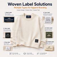 Fabricant Logo de marque de vêtement personnalisé Etiquette de cou de vêtement textile haute densité Etiquette tissée de luxe