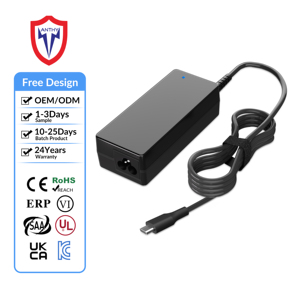 Adaptador de Corriente para Portátil USB <span class=keywords><strong>C</strong></span> de 65 W, Compatible con Todas las Marcas, Adaptador de Portátil con Carga Rápida QC 3.0 USB Tipo <span class=keywords><strong>C</strong></span> - Product Image 1