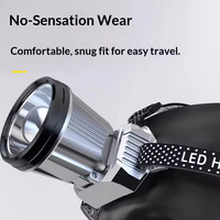 Phare LED haute puissance super lumineux avec chargement USB, faisceau réglable, indice de protection IP65 - 3 modes pour la pêche, la plongée et l'utilisation en extérieur
