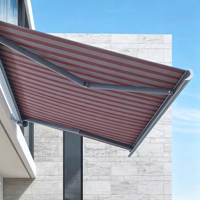 Toldo Retráctil Motorizado con Brazo Curvo Newhoo - Toldo para Patio Exterior con Protección UV Impermeable y Resistente al Viento