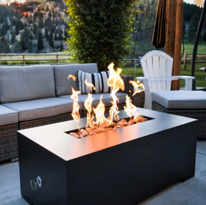 Customized Color Free Standing Outdoor Gas Fire Pit Table Square Rectangle Design - Product Image 1