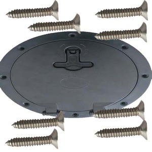 Tapa de escotilla de plástico de 6 pulgadas con tornillos autorroscantes para reparación y reemplazo de kayaks, canoas y embarcaciones - Product Image 4