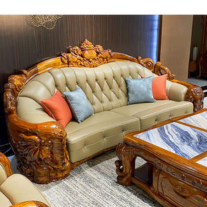 शाही ईबोनी सोफे सेट लक्जरी हस्तनिर्मित ठोस लकड़ी के फर्नीचर महल होटल लॉबी ओएम थोक के लिए - Product Image 2