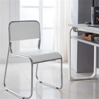Chaise de réunion ergonomique empilable en métal moderne pour hôpital, maison, bureau, salle de conférence, réception, consultation des visiteurs