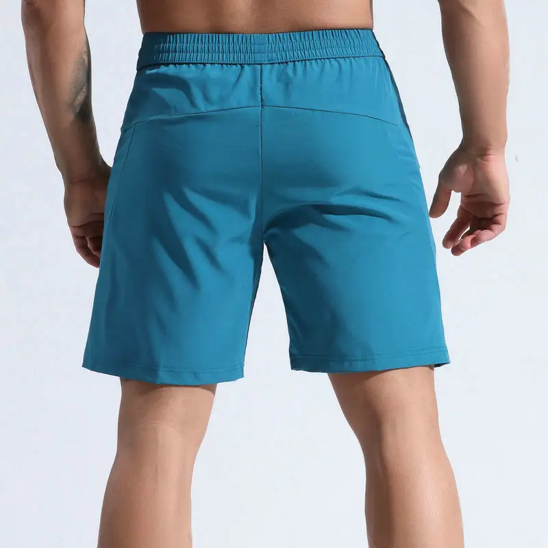 Celana pendek Gym pria, pakaian lari luar ruangan cepat kering bercetak untuk lelaki musim panas