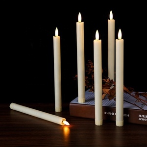 Bougie 3D LED en forme de cône pour décoration de mariage, bougie de 24cm de long, 6 pièces - Product Image 6