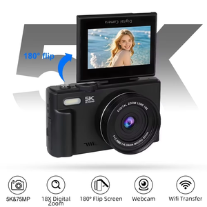 180 Graus Flip Screen Autofocus 5K Câmera Digital com 75MP WiFi para Vlogging na Memória do Cartão SD do YouTube - Product Image 2