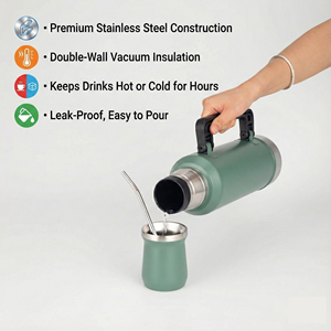 Vaso Térmico de Acero Inoxidable 304 para Mate Argentino, Aislado al Vacío, para Uso en Exteriores - Product Image 5