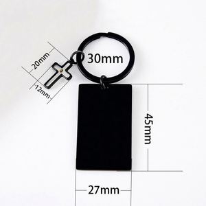 Llavero de Acero Inoxidable Rectangular con Forma de Cruz, Grabado Láser de Semillas de Mostaza, Impresión UV a Color, Personalizable - Product Image 5