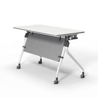 Table de réunion multifonctionnelle pivotante de 6 pieds, combinable, mobile, ajustable, pliable