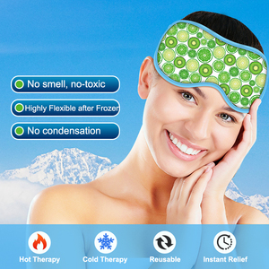 Masque oculaire chaud et froid avec motif kiwi pour les yeux secs, le soulagement du stress et la réduction des maux de tête - Product Image 4