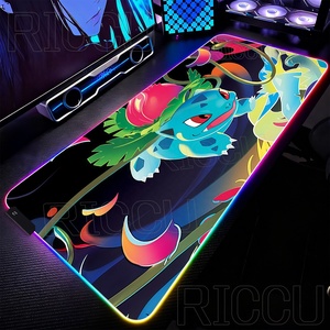لوحة ماوس كبيرة بإضاءة RGB بتصميم بوكيمون بولباسور، إكسسوارات ألعاب الكمبيوتر، لوحة ماوس للألعاب، لوحة مفاتيح، حصيرة مكتب قابلة للتوسيع، منتجات أنمي - Product Image 1