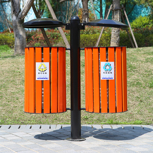 <span class=keywords><strong>Poubelle</strong></span> de recyclage de peinture à grain de bois sur pied à <span class=keywords><strong>double</strong></span> <span class=keywords><strong>poubelle</strong></span> de parc extérieure <span class=keywords><strong>poubelle</strong></span> de parc <span class=keywords><strong>poubelle</strong></span> de parc vente en gros - Product Image 2