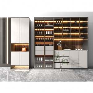 Custom Modern Luxury Wooden Furniture Home Living Room Sideboard <b>Rack</b> Storage Display Modern Coffee <b>Wine</b> Bar <b>Cabinet</b> - Product Image 3