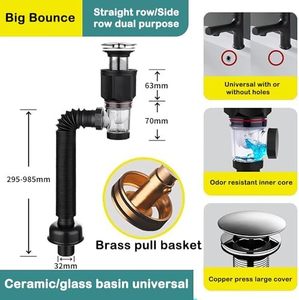 Moderno tubo di scarico flessibile nero <span class=keywords><strong>per</strong></span> cucina lavello lavabo lavabo tubo di scarico <span class=keywords><strong>per</strong></span> il collegamento fognario - Product Image 5