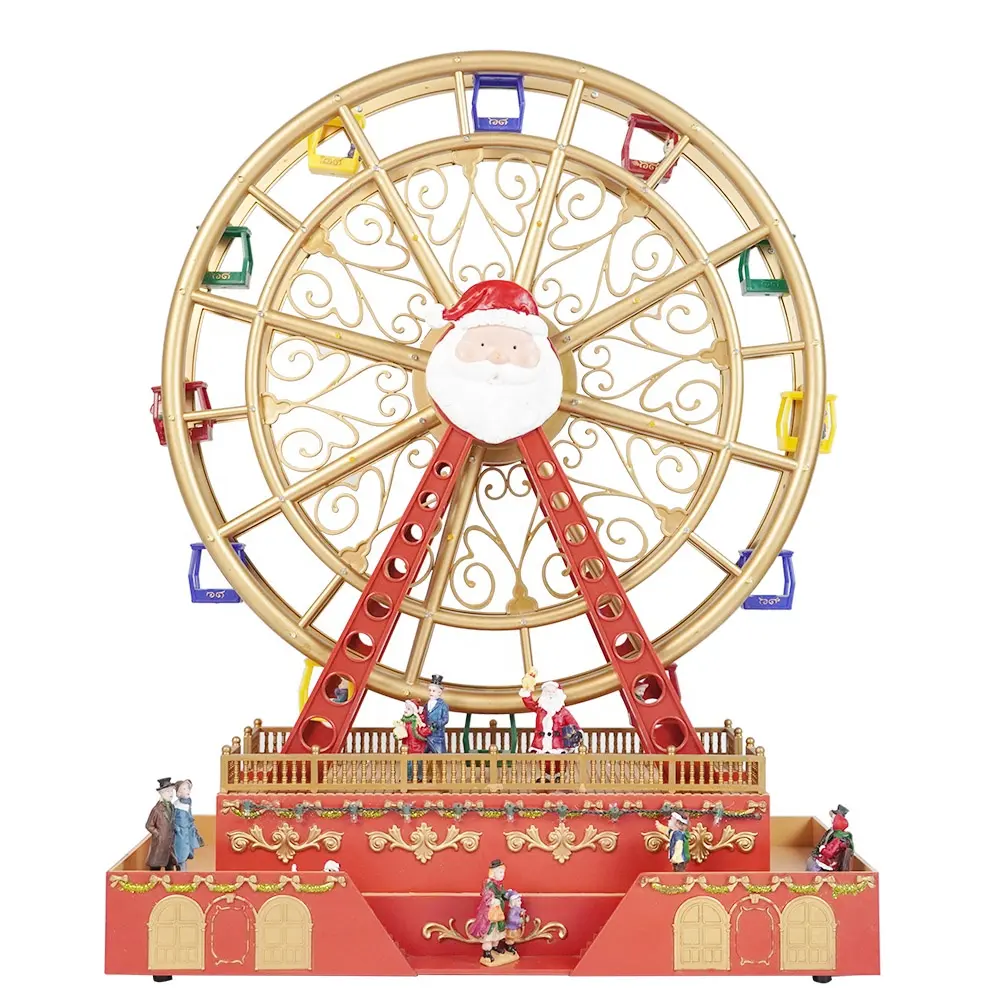 Оптовая продажа, колесо обозрения noel, музыкальное вращение, Рождественский дизайн, светодиодное освещение, колесо обозрения, Рождественское украшение, 2024