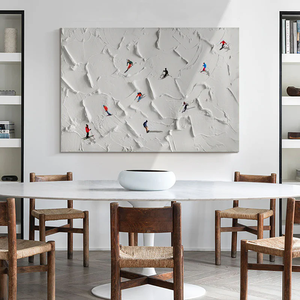 Décor à la maison abstrait 3D <span class=keywords><strong>Ski</strong></span> affiche peinte à la main Shenzhen toile peintures à l'huile mur Arts personnes œuvre texturé fond Art - Product Image 6
