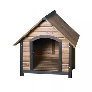 Handmade natural wooden dog kennel wooden doghouse with environmental water-based paint