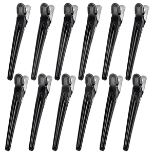 Extension de cheveux de haute qualité pinces à bec de canard pinces à cheveux longues en métal pinces à cheveux professionnelles Curl - Product Image 1