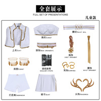 Costume de cosplay K-POP Rumi Zoey Mira, perruques dorées pour femmes, ensemble de tenue blanche, performance scénique d'Halloween