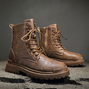 Zapatos de Vestir Clásicos y Duraderos para <span class=keywords><strong>Hombre</strong></span>, Botas <span class=keywords><strong>Chelsea</strong></span> de Cuero Genuino en Negro y Marrón, Estilo Retro de Lujo, Sin Cordones, Hasta el Tobillo - Product Image 1