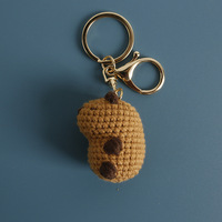 Porte-clés en peluche fait main au crochet Capybara Amigurumi, jouets de poupée de dessin animé - Durable