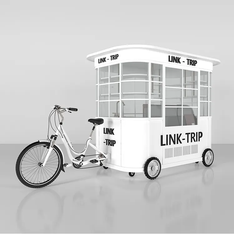 La vendita calda personalizza il moderno chiosco di cibo all'aperto Design Mobile veloce indiano Street Food carrello triciclo bici carrello di cibo