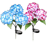 Lampu LED Bunga Hydrangea Warna-warni Tenaga Surya Tahan Air IP65 untuk Taman, Halaman, dan Patio