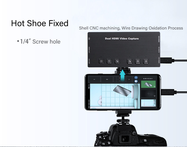 4k Video Capture Card Device 60fps Dual Channels Video Switcher Capture Card for Live Streaming