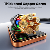 Câble de charge rapide Toocki 100W USB-C vers IP/USB-C avec coque dégradée et ressort dissimulé pour les voyages