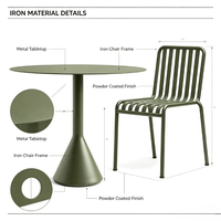 Ensemble table et chaises pliantes d'extérieur XY en acier moderne - Imperméable et durable pour villa et parc