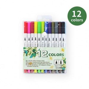 Marcadores de Arte de Doble Punta Basics, Marcadores Permanentes de Punta Fina, 12/24/36/60/80 Colores, Acuarela, Embalaje Suelto - Product Image 1