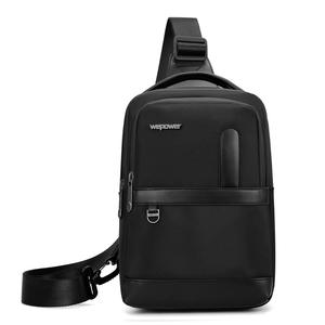 Bolso de Pecho para Hombre We Poe Wr, Gran Capacidad, Nylon, Bandolera para Uso Diario, Primavera 2025, Azul Oscuro, Color Sólido - Product Image 2