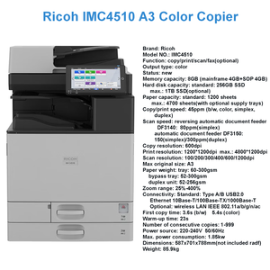 <span class=keywords><strong>Imprimante</strong></span> laser <span class=keywords><strong>Ricoh</strong></span> Aficio IMC4510 A3 A4, photocopieuse, petite, neuve, photocopieuses <span class=keywords><strong>Ricoh</strong></span>, <span class=keywords><strong>imprimante</strong></span> couleur <span class=keywords><strong>Ricoh</strong></span> 45ppm - Product Image 6